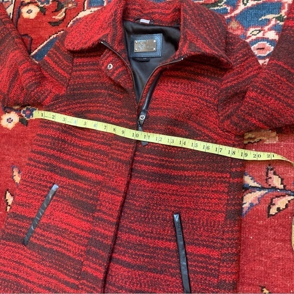 Mackage Marled Wool Blend Leather Trim Coat - Picture 6 of 14